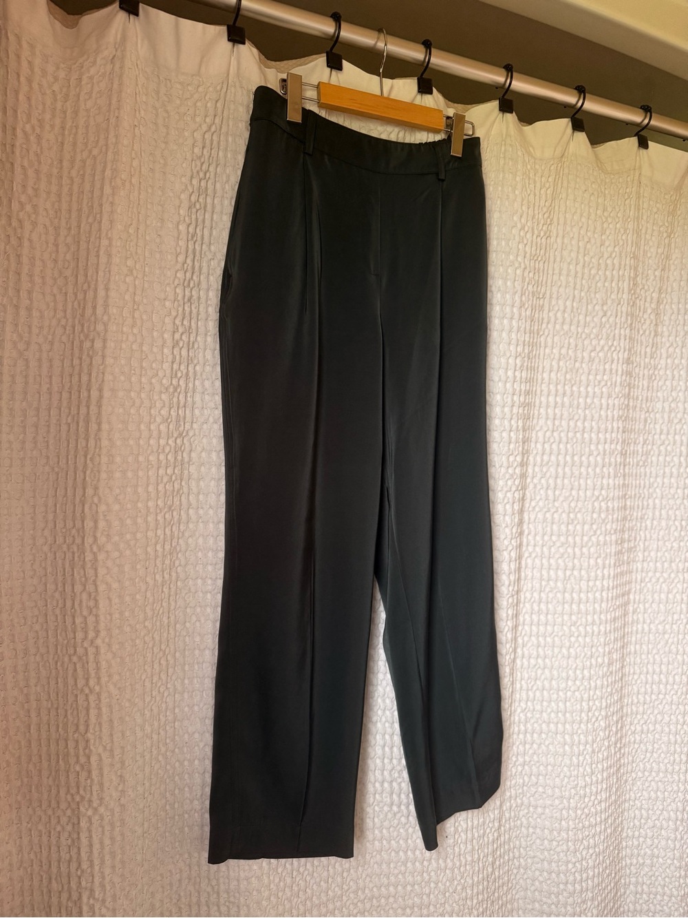 Navy satin pants